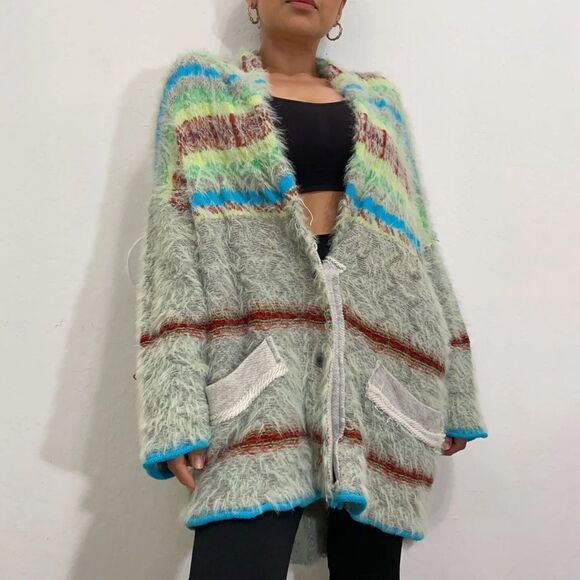 Free People Fair Weather Cardigan in Mint - Picture 1 of 9